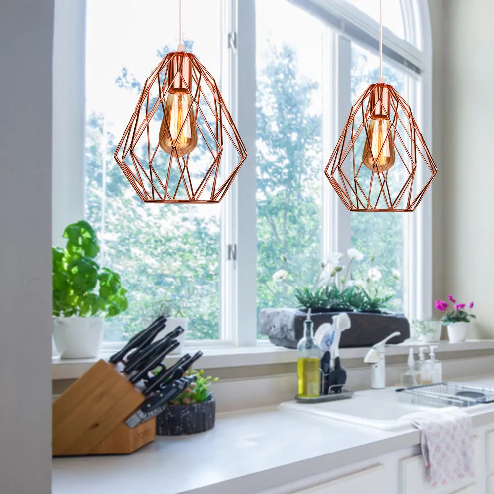 Industrial Iron Pendant Lights Vintage Retro Loft Hanging Lamp E27 Black Suspension Lamp for Dining Room Bedroom Decor Lighting image 4