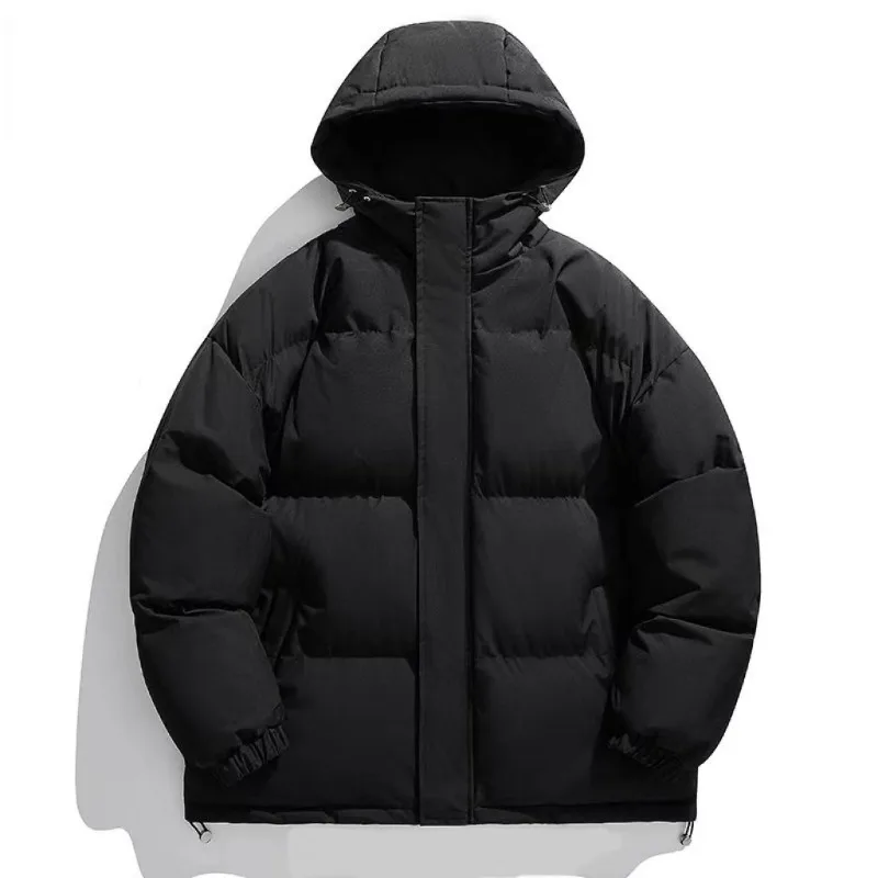 حجم 8XL جديد أزياء الرجال مقنعين الصلبة عارضة أسفل السترات الأسود الدافئة سترات الذكور سمكا الشتاء معاطف رجل فضفاض الدافئة سترات