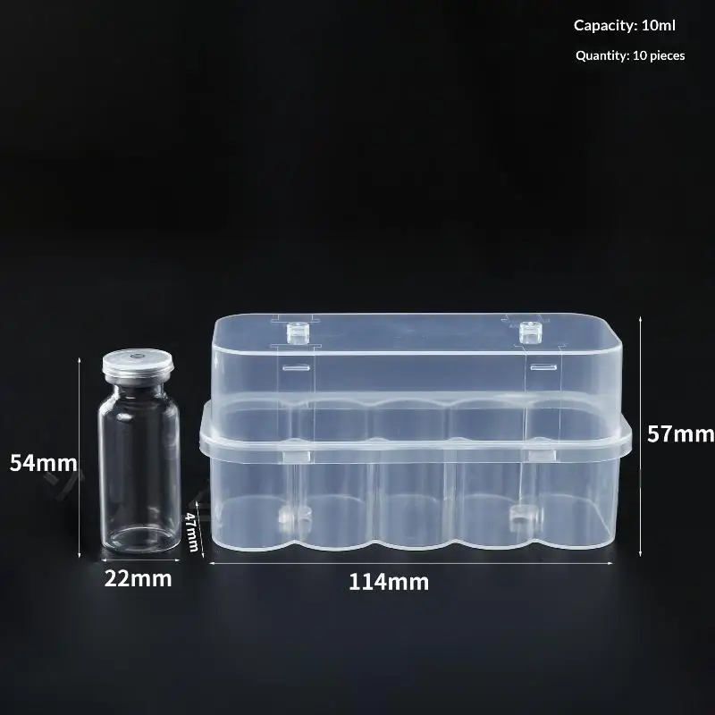 Plastic Microtube Storage Box 5Pcs Stackable 10mL 2/10 Slot Vial Case for Lab Test Tube Organization