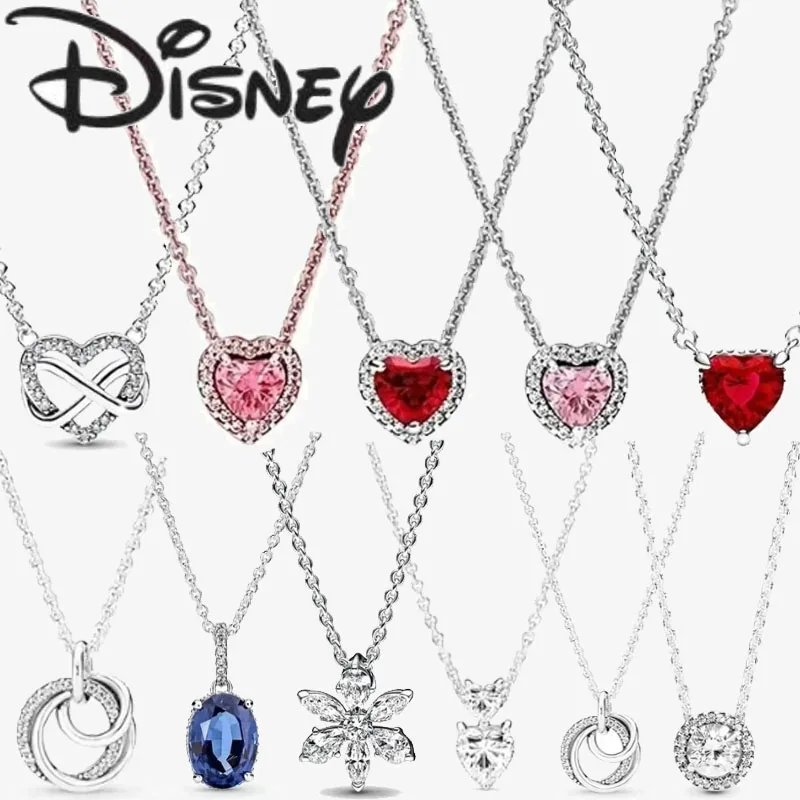 Disney 2024 new fashion creative red heart necklace suitable for women high class fine charm jewellery gift jewellery wholesale