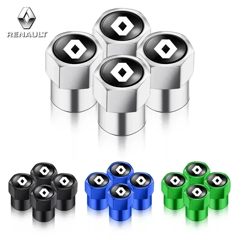 4Pcs Car Decorative Accessories Wheel Valve Stem Metal Dust Cap Cover For Renault RS Fluence Laguna Scenic Latitude Captur ZOE