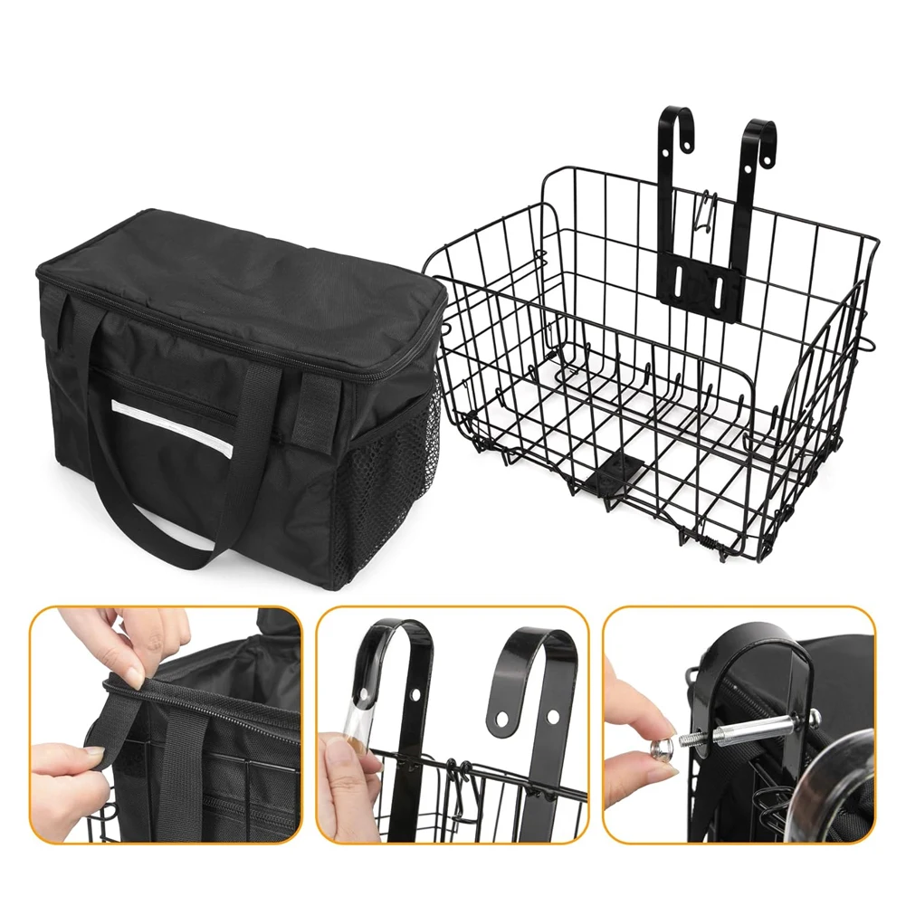 

Велосипедная грузовая стойка со съемной водонепроницаемой сумкой-вкладышем, аксессуары для велосипеда, рама, корзина для переноски собак, домашних животных, фруктов и продуктов