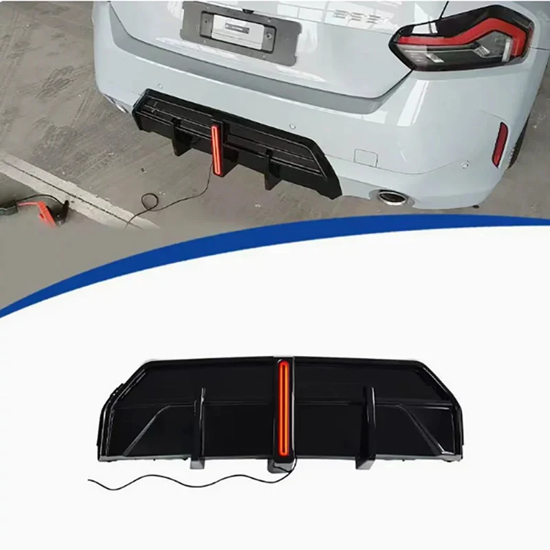 For BMW 2 series G42 M240i 2021+ Bright Black Car Rear Bumper Diffuser glossy black Rear Splitters Spoiler Back lip Body Kit
