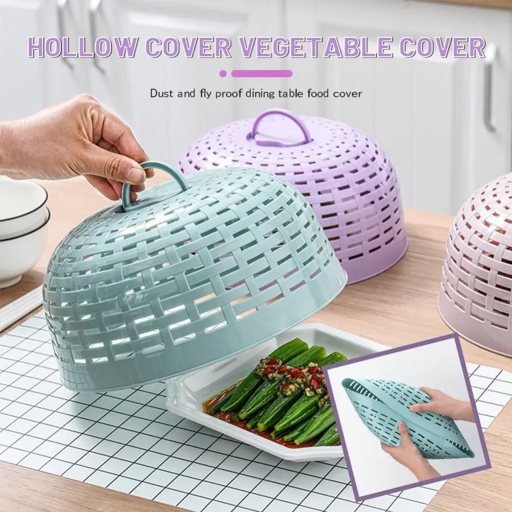 Anti Mosquito Plastic Food Cover Dining Table Round Kitchen Accessories Vegetable Cover Plastic Dustproof Mesh Cage Home Kitchen