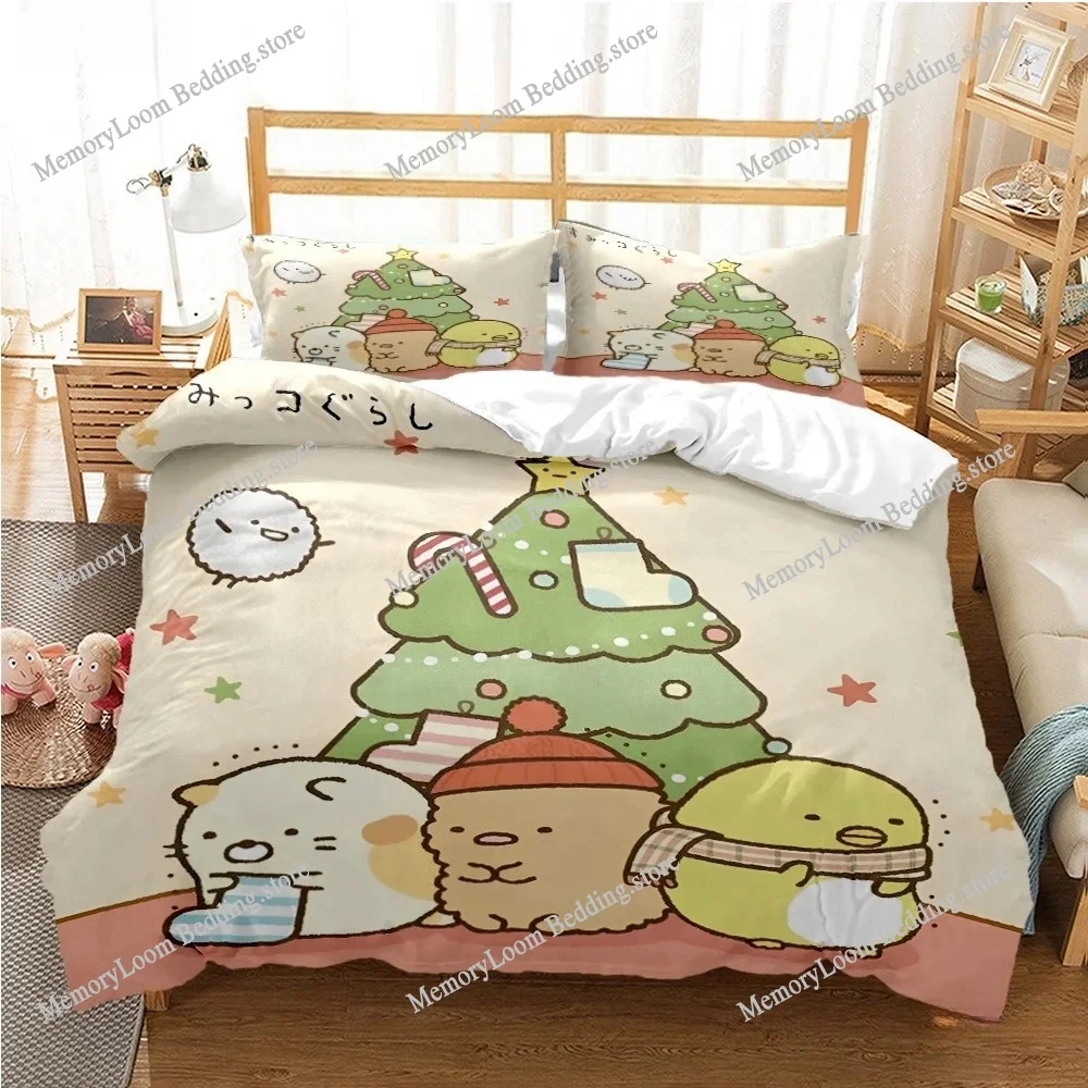 

Cartoon Sumikko Gurashi Anime Cute Duvet Cover Funny Kawaii Bedding Set Soft Quilt Cover and Pillowcase Single_Double_Queen_King