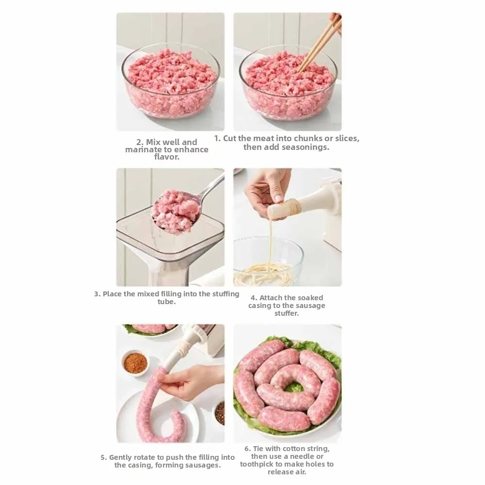 With Tubing Units Manual Sausage Stuffer Homemade Large Capacity Meat Grinder Efficient Fast Filling Stuffer Machine Kitchen Use