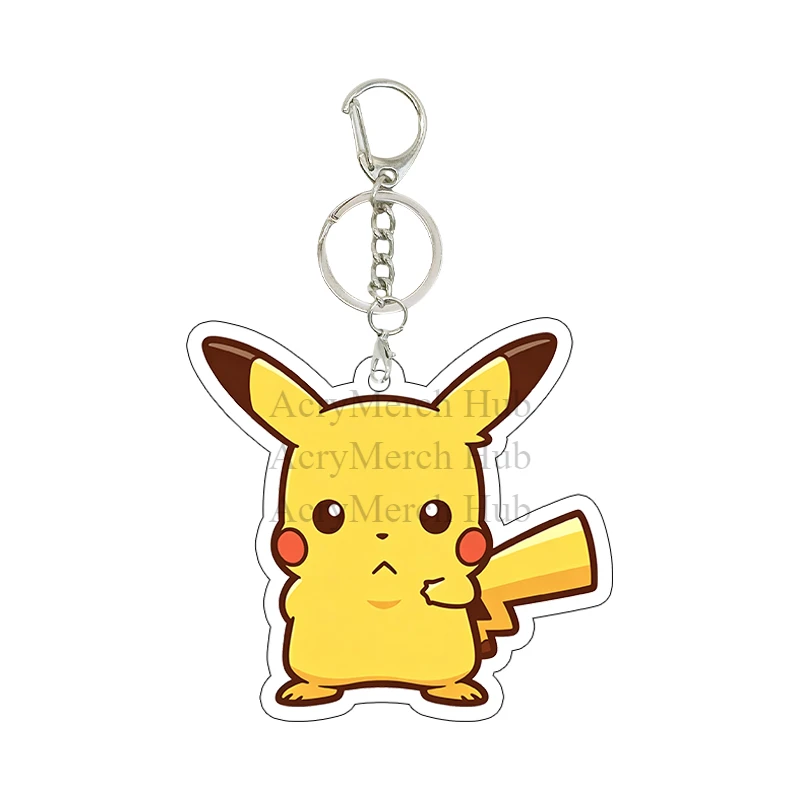 Pikachu Pocket Monsters Acrylic Keychain Kawaii Bag Wallet Expression Pendant Cartoon Surrounding Decoration Girlfriend Gifts view 2