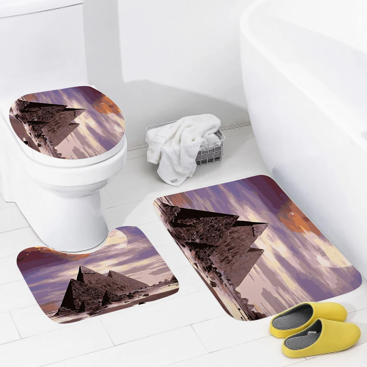 home bathroom floor mats Oil painting style Bath Foot mat modern bathroom accessories rug Toilet mat Bathtub anti-slip carpet