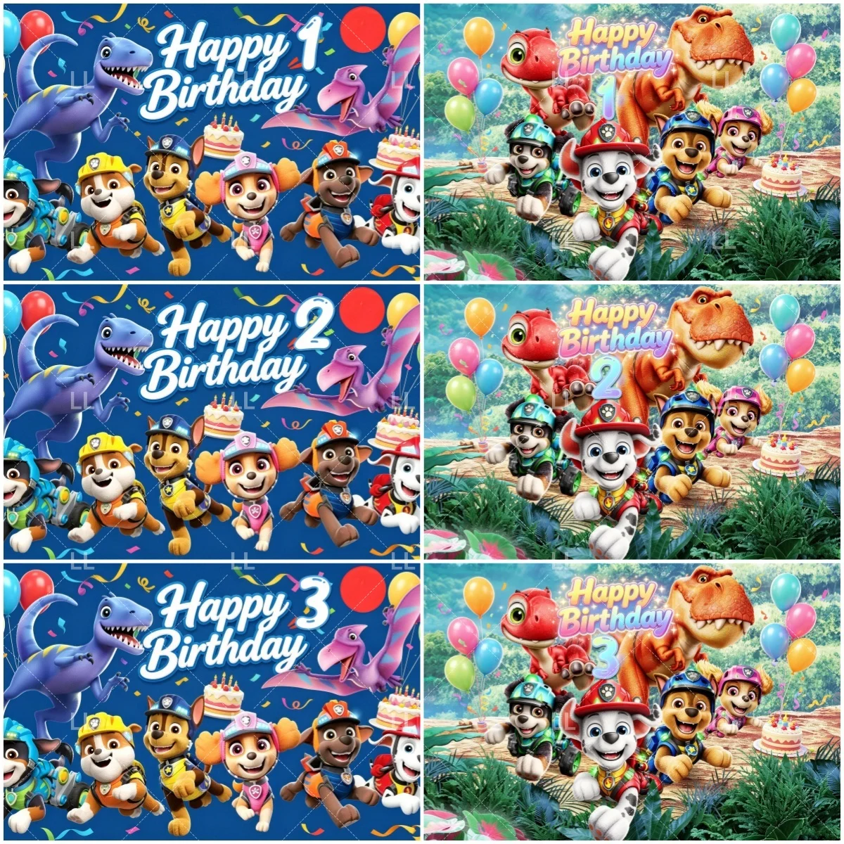 Cartoon Paw Patrol 1 4 5. Geburtstag Party Dekoration Hintergrund Niedliche Hunde Welpen Fotografie Hintergrund Porträt Poster Foto Requisite