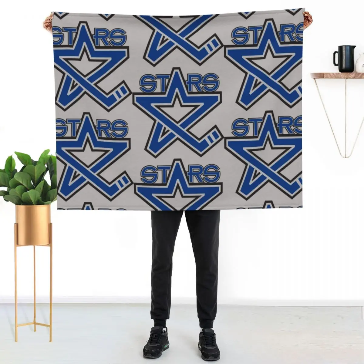 L Stars Style Throw Blanket Soft Home Decor Blanket for Couch Bedroom