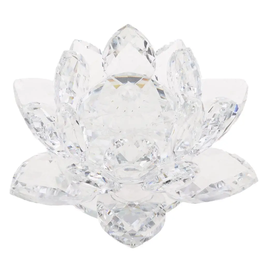 

Хрустальный пресс-папье «Лотос» из стекла K9: Декоративное изделие с позитивной энергией, буддийский орнамент для духовного оформления дома