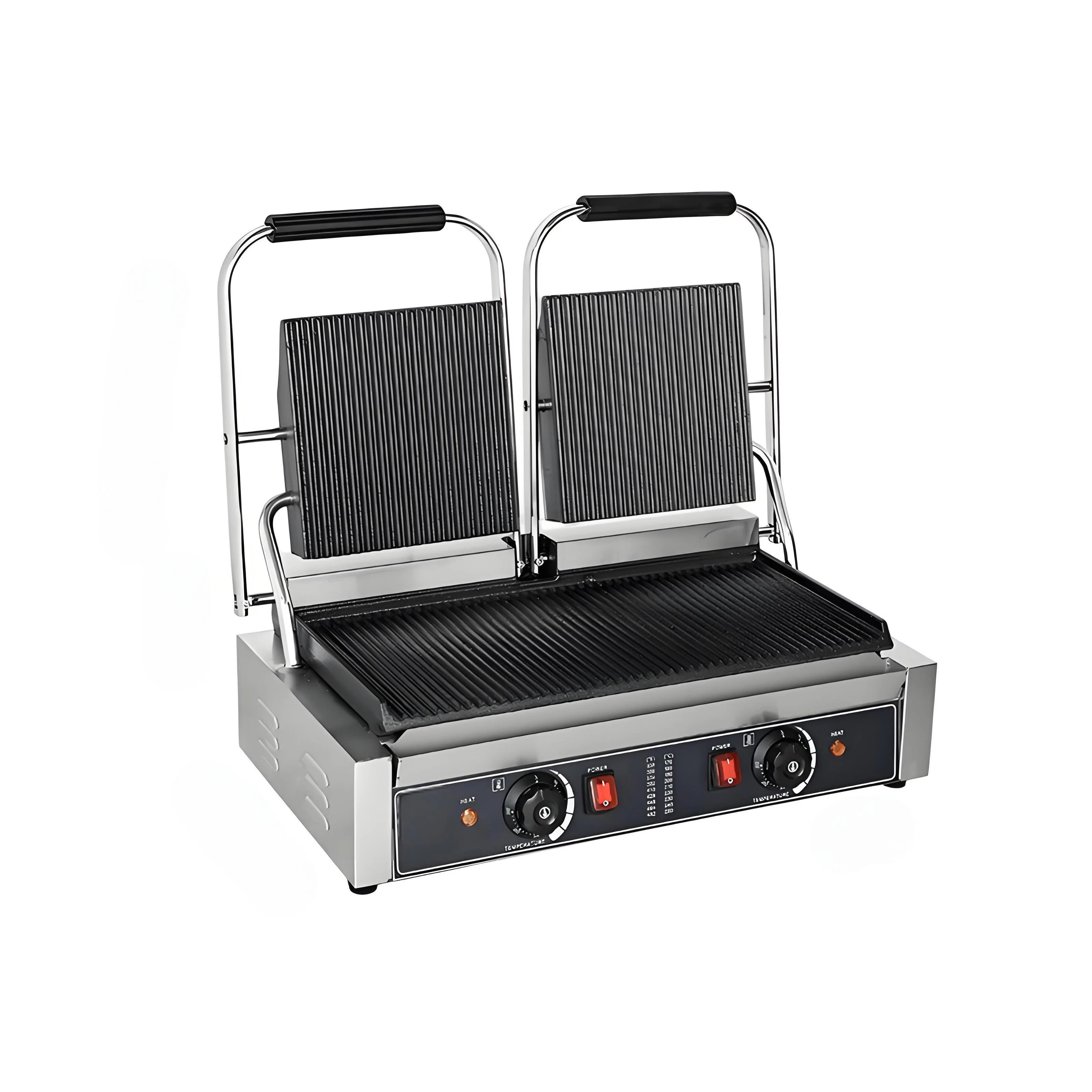 

Food tools Wholesale Kitchen Multifunction Electric Panini Grill Stainless Steel 3600W Full Slot Sandwich Press Steak Grill Comm