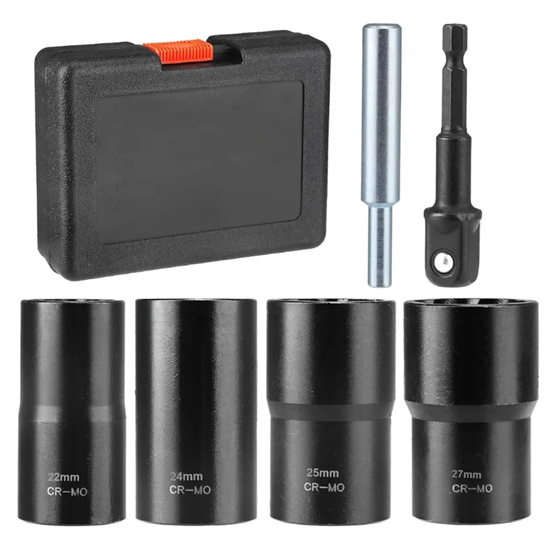ABAE-6 Buah Alat Pelepas Mur Roda 1/2 Inci Soket Putar Metrik 22-27Mm Kit Pelepas Kunci Roda