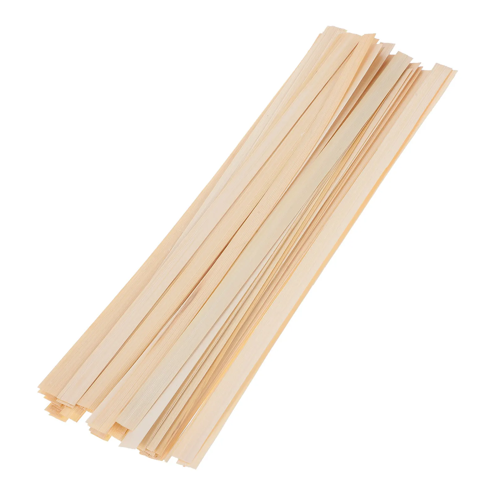 50 PCS Bamboo Thin Wood Strips Sticks for Crafting Weaving DIY Fans Crafts