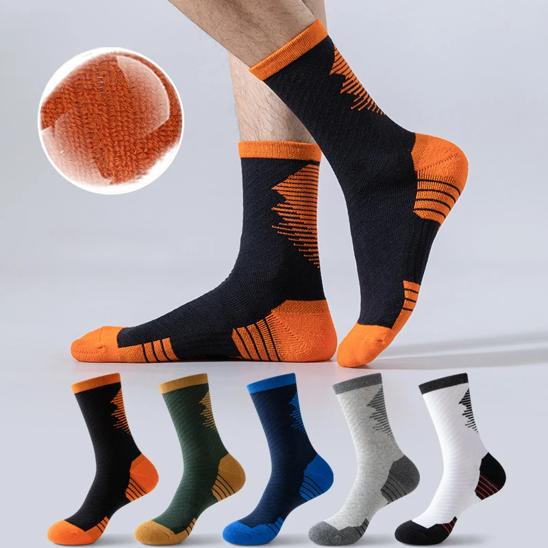 

Basketball Men Thickened Professional Elite Socks Middle Tube High Tube Practical Sweat Absorbent Non Slip Terry Sports