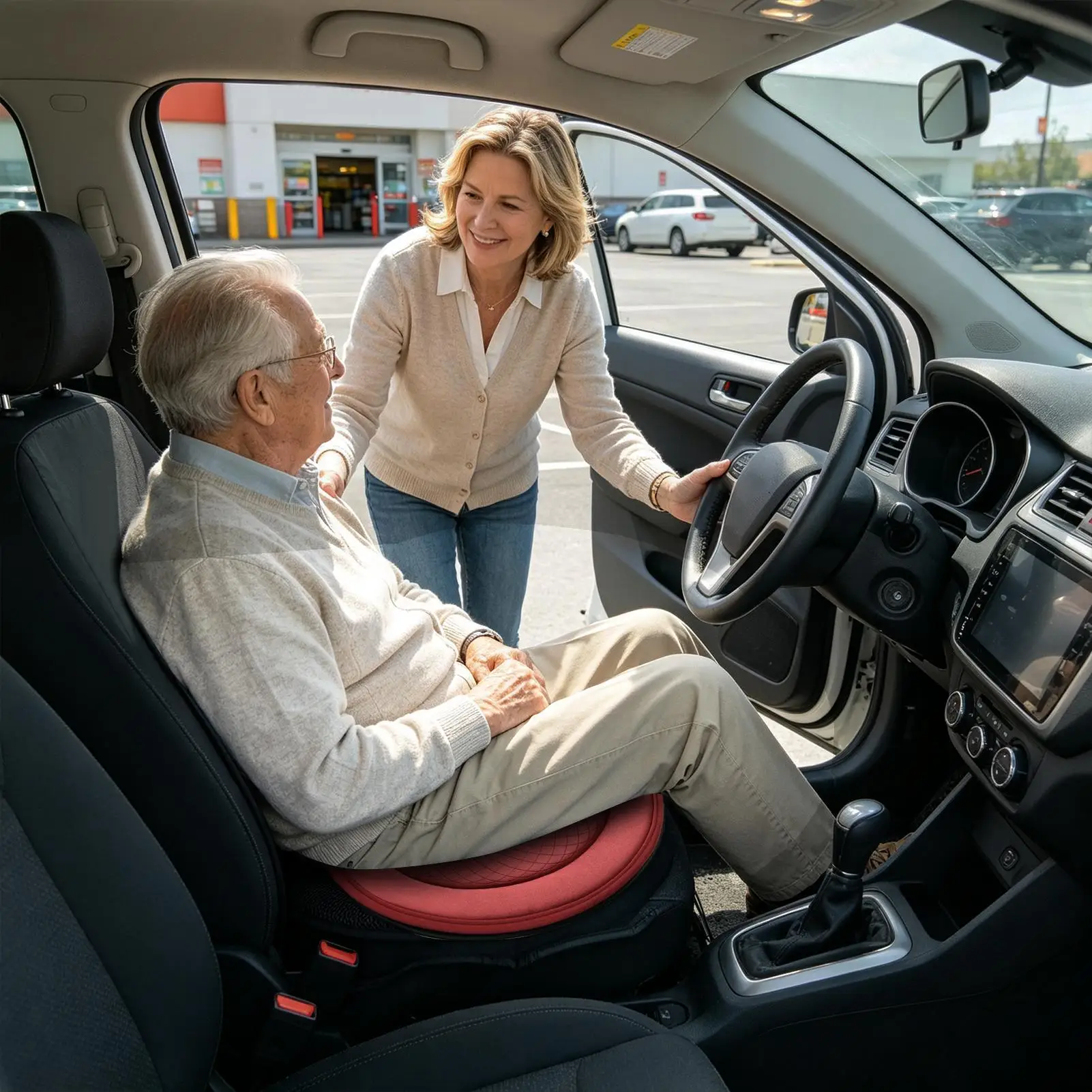 Swivel Seat Cushion Soft Mobility Assist Pad Rotating Chair Pad For The Elderly Disabled People Daily Commuting Family Travel