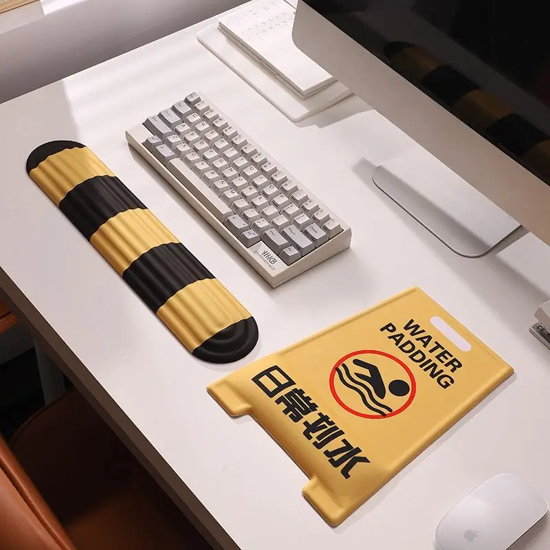Keyboard Wrist Rest Memory Foam Hand Support Anti Fatigue Desk Wrist Cushion Funny Roadblock Shape Office Computer Hand Pad