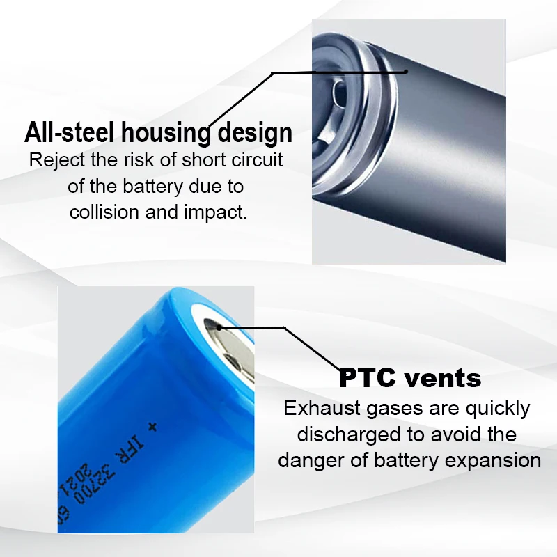 بطارية LiFePO4 32700 3.2 فولت 6000 مللي أمبير LiFePO4 بطارية قابلة للشحن لدراجة ثلاثية العجلات، سكوتر، عربة جولف