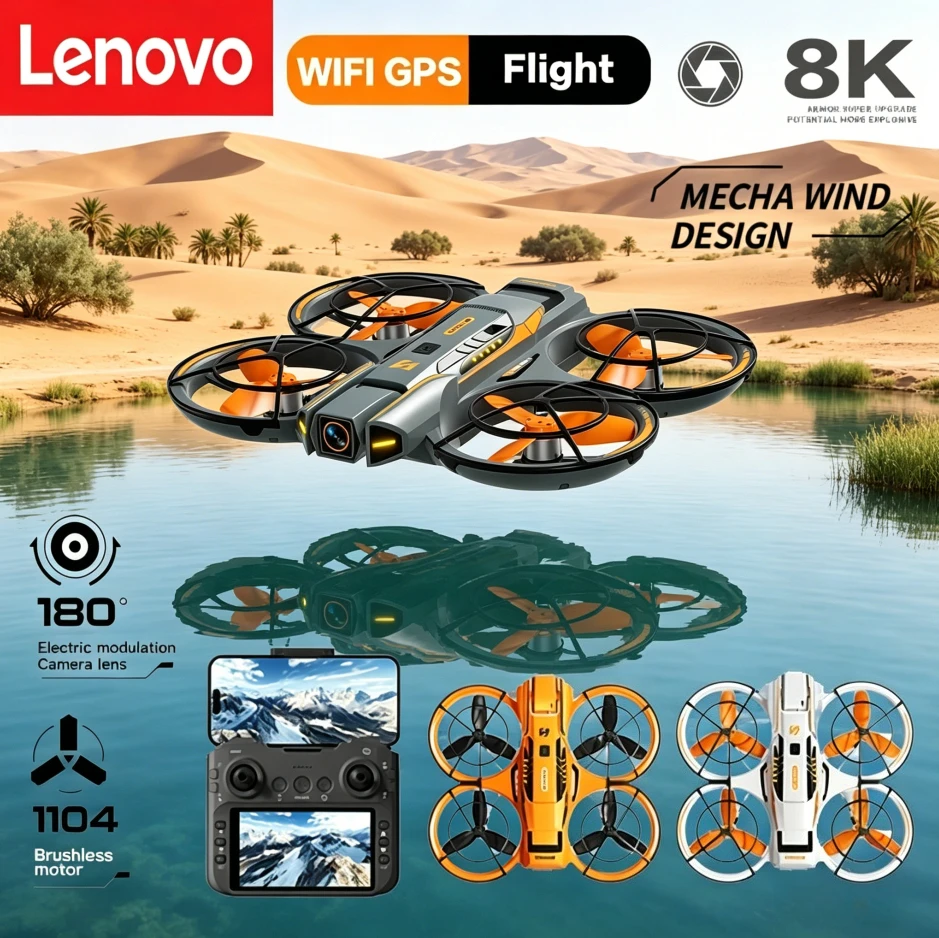 Mini Dron Lenovo A21Pro 4K 8K GPS Profesional, Fotografía Aérea HD, Control Remoto, Aeronave con Cámara HD 5G, Quadcopter de Juguete, UAV