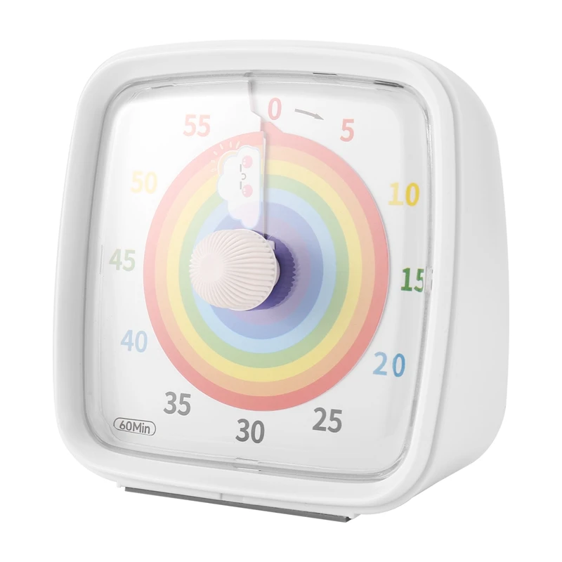 

Alarm clock 60-Minute Visual Timer with Night Light, Countdown Timer,Pomodoro Timer with Rainbow Pattern