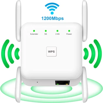 AC1200 Wireless WiFi Repeater Booster 2.4G/5GHz Wi-Fi Signal Amplifier Extender Router Net