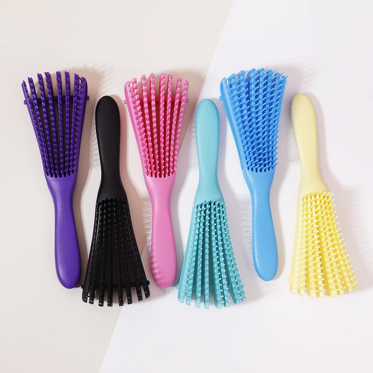 قطعة واحدة من فرشاة تدليك فروة الرأس متعددة الوظائف، شعر مستقيم مجعد ورقيق، أداة تصفيف احترافية خاصة بشعر مستعار حقيقي #3