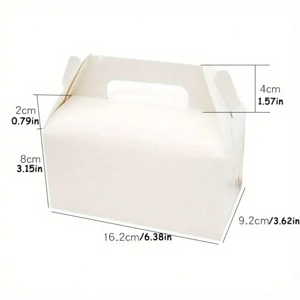 25pcs White Party Favor Treat Boxes, Gable Paper Gift Boxes With Handles. Perfect For Wedding, Birthday, Graduation