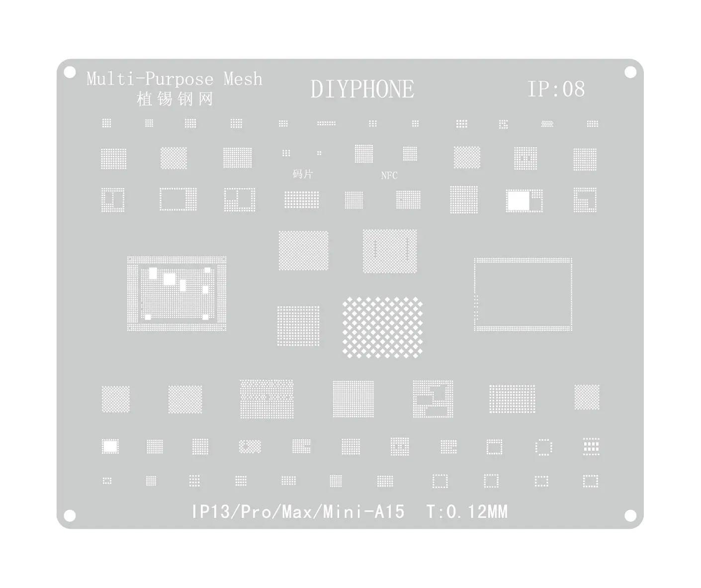 DIYPHONE комплексный трафарет для реболлинга BGA для iPhone 15 14 13 11 12Pro XS MAX XR 8 7 6 IC Chips NAND CPU Оловянная сетка для растений
