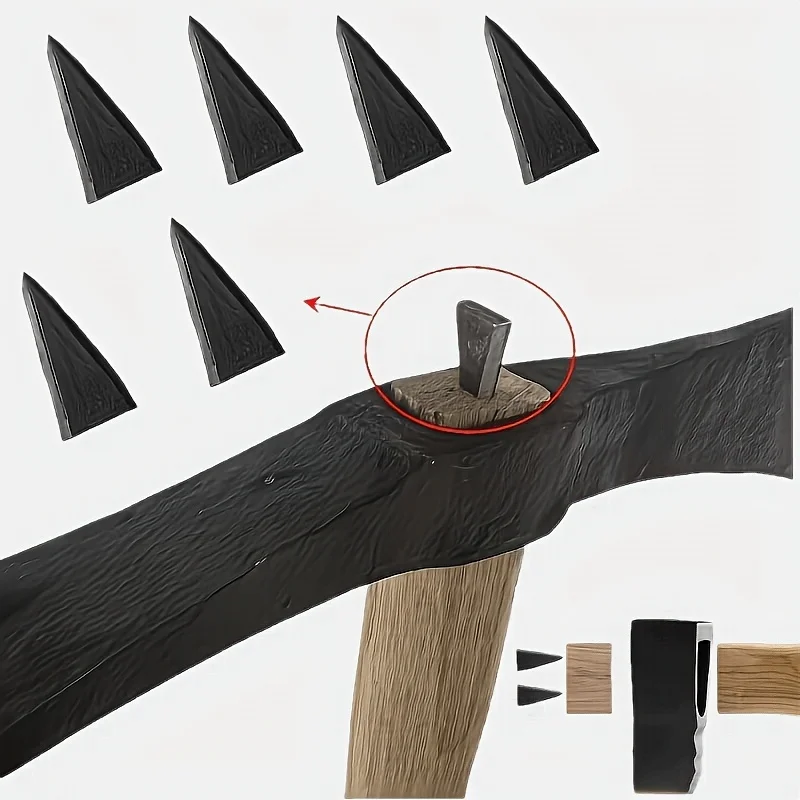 9/15pcsMulti‑Shape Steel Wedge Fasteners, Trapezoidal Round Triangular, Wood Handle ReinforcementInserts for FurnitureFarm Tools