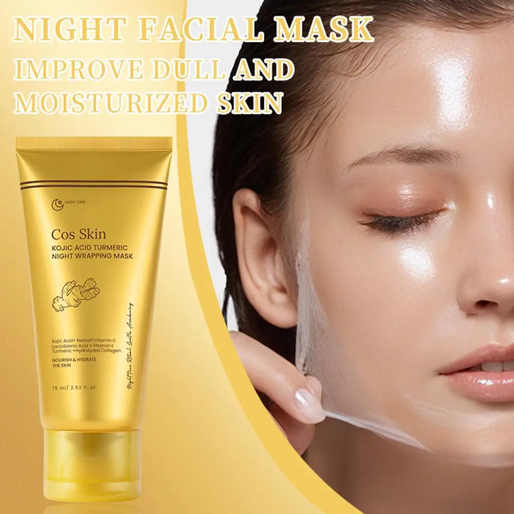 Kojic Acid Turmeric Wrapping Peel Off Mask Nourishes Hydrolyzed Collagen Glowing Skin Skin Firmness Women Skincare
