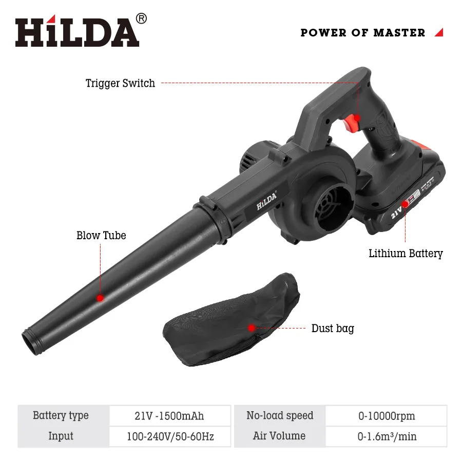 Hilda 600 Вт Мощный перезаряжаемый вентилятор Бытовой всасывающий и выдувной вентилятор двойного назначения для волос