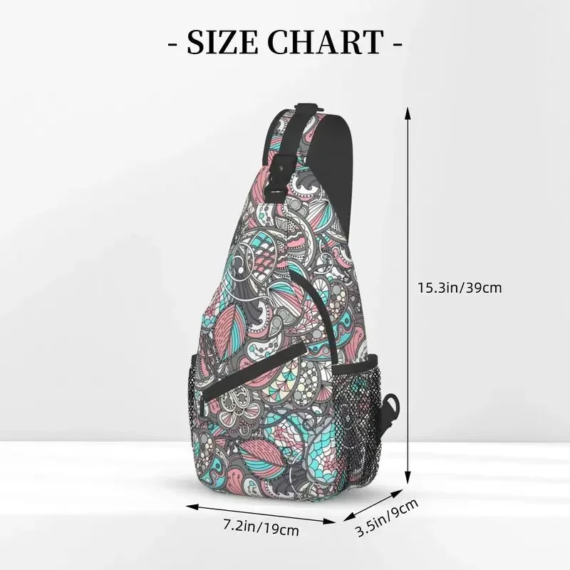 Sac à Dos à Motif de Cachemire pour Homme, Sacoche de Poitrine Personnalisée avec Motif Floral et Fleur