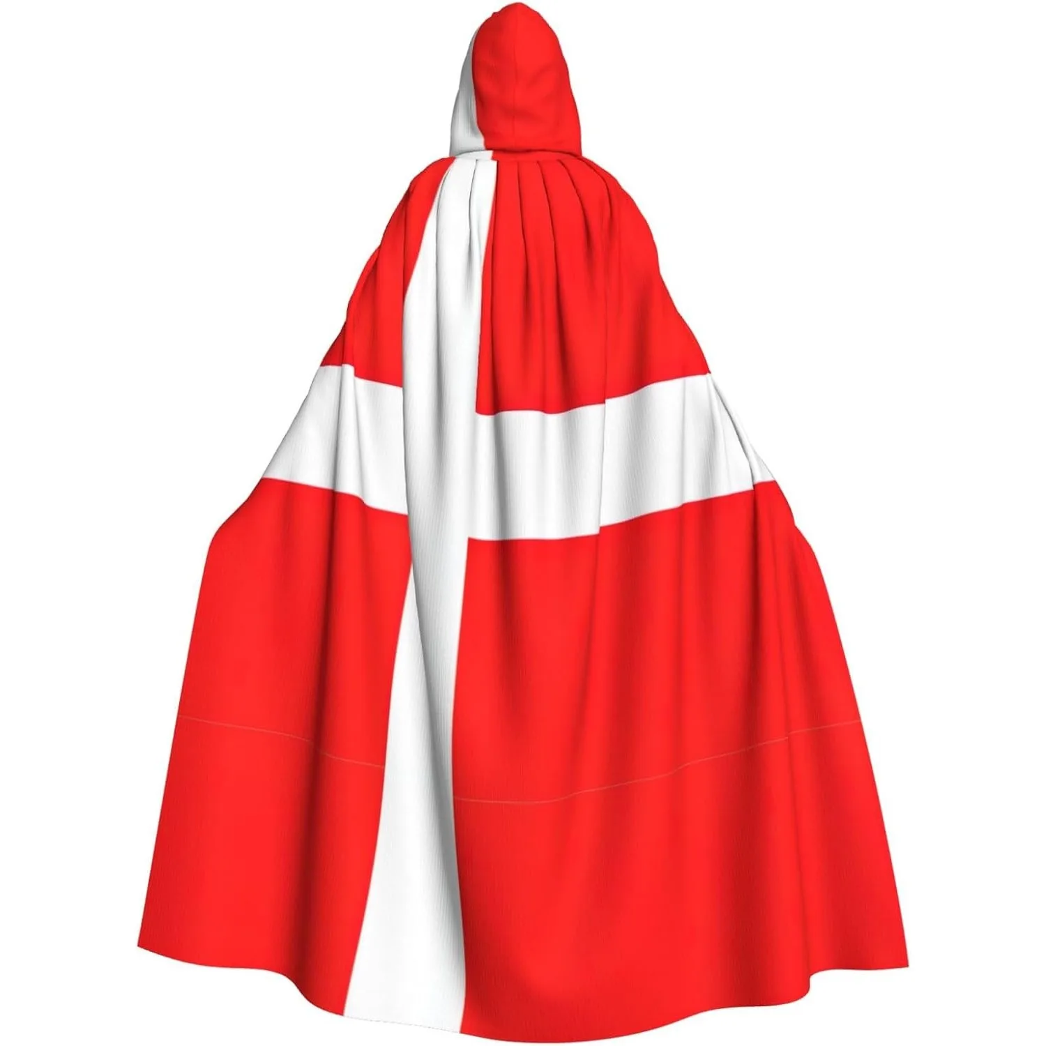 

Denmark Danish Flag print Adult Hooded Cape Carnival Festival Cape Cosplay Robe Costume party Gothic Carnival