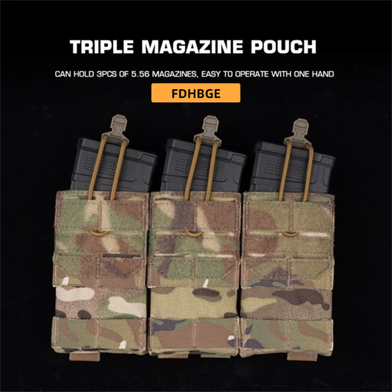 FDHBGE Tactical Dual Purpose 5.56 Triple Magazine Pouch Molle System Accessories Airsoft CS Wargame Waist Bag Hunting Equipment