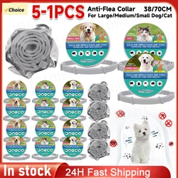 Dog Anti Flea And Tick Collars,Pet 8Month Protection Adjustable Collar For Large Dog Puppy Cat, Dogs Accessories