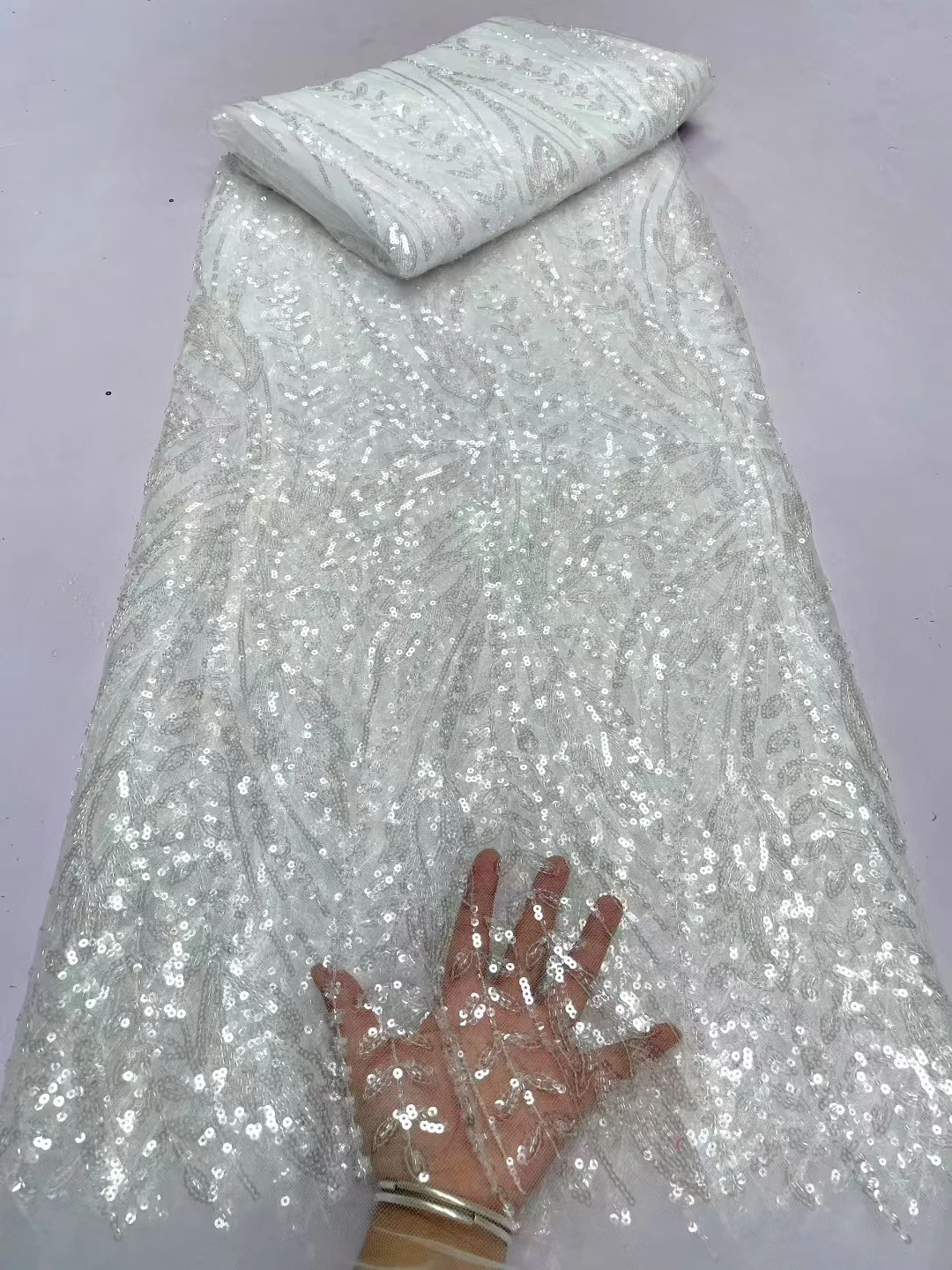 

2025 Latest Best Quality Popular Luxury Elegant African Tulle Sequince lace Embroidery Lace Beaded For Wedding Evening Dresses