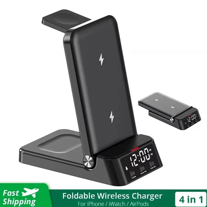 

Беспроводное зарядное устройство 3 в 1, подставка для iPhone 15 14 13 12 11 Samsung Apple Watch Airpods Pro, док-станция для беспроводной зарядки, 30 Вт