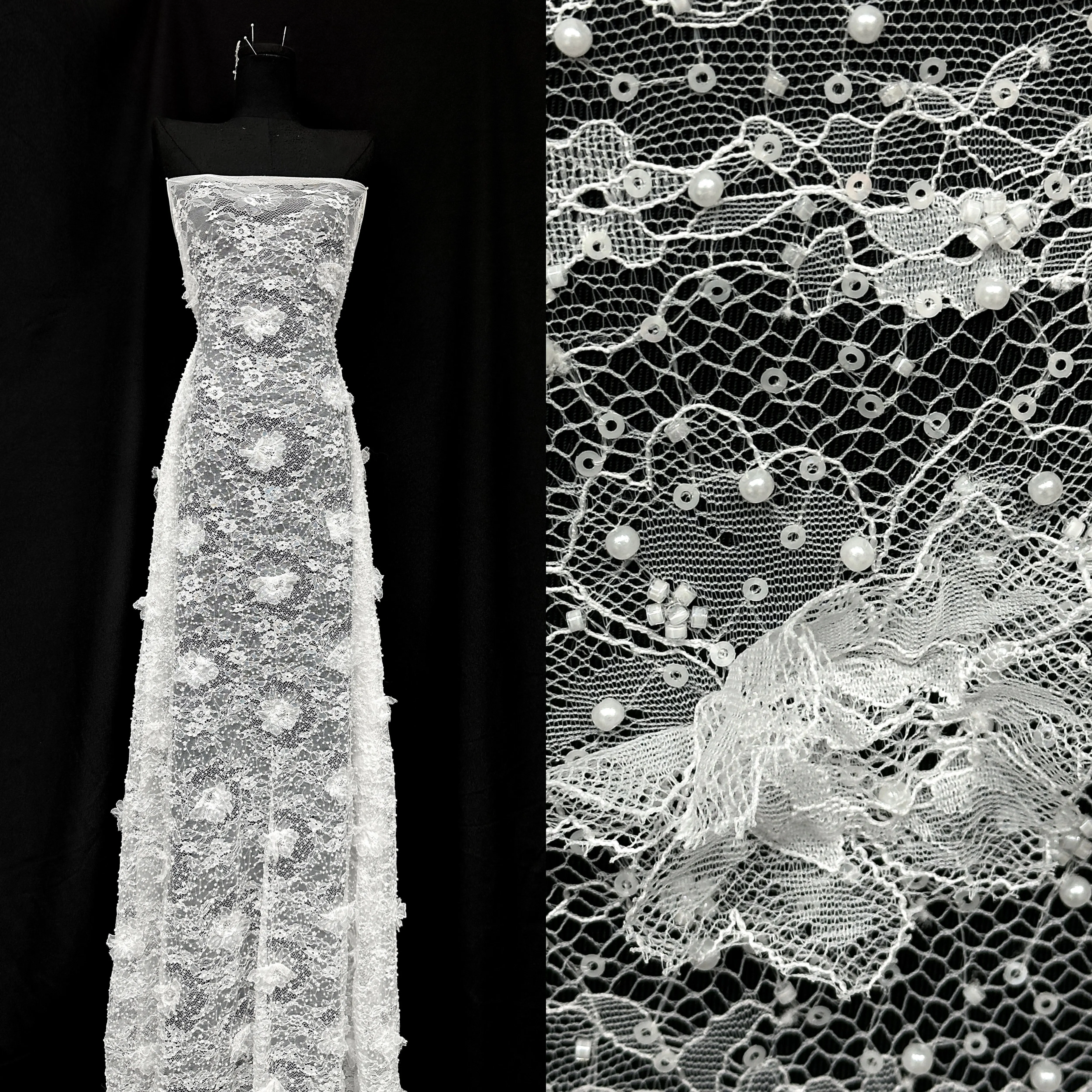 

Роскошное европейское свадебное кружево с блестками, французское тюлевое кружево для вечеринки, 2026, нигерийское тюлевое кружево с бусинами для свадебного платья