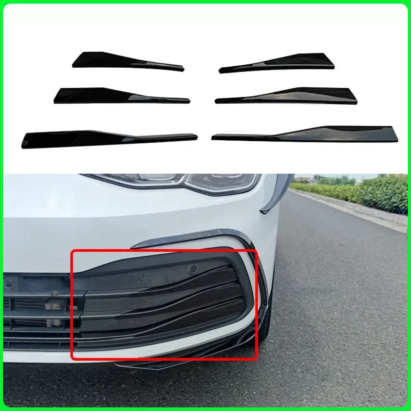 

Для VW Golf 8 Mk8 2021 2022 Автомобильная передняя решетка, молдинговые полоски, противотуманная фара, накладка из АБС-пластика, автомобильная модификация, аксессуары