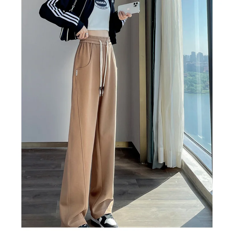 

Fashionable New Women's Long Pants Korean Version Sports Loose Wide Leg Pants Women' High Waist Banana Pants Dropped Guard Pants