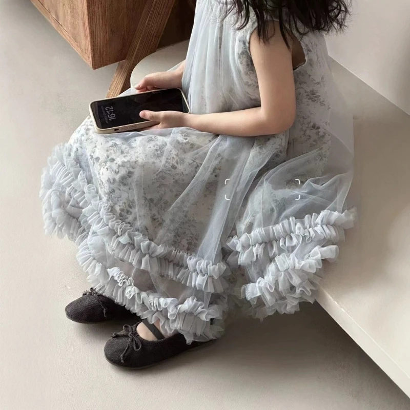 

2025 Summer New Korean Style High-end Evening Gown, Tulle Skirt Princess Dress