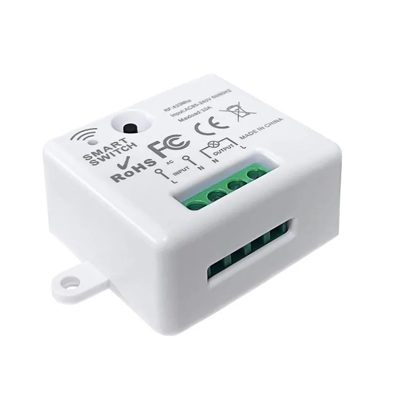 Mini Wireless Smart Light Switch with Remote Control 1000M Distance 433 Mhz RF Relay Receiver 220V Switch for Home Led Lamp Fan