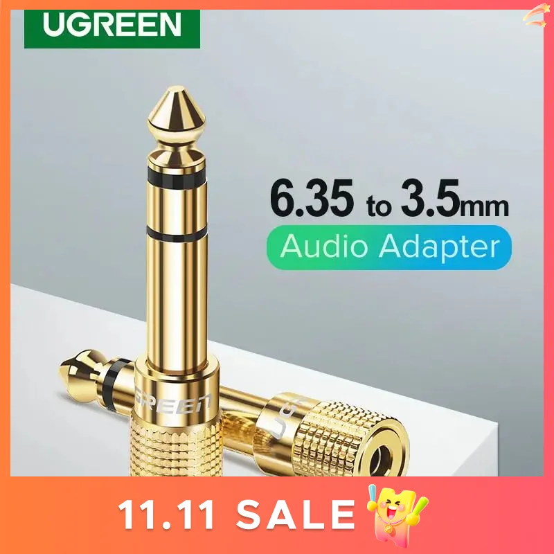 Ugreen 잭 3.5 스피커 커넥터 6.35mm 남성 3.5mm 여성 오디오 커넥터 3.5 잭 Aux 케이블 스피커 기타 잭 6.35