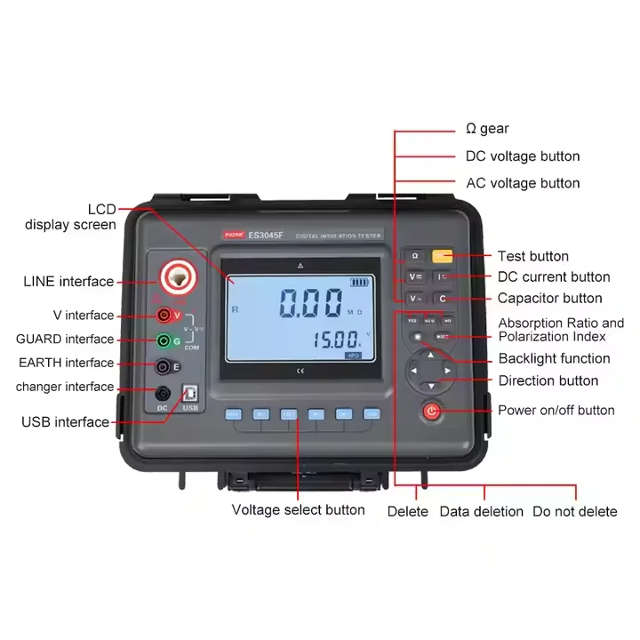

ES3045F Upgraded Version Wide Range and Accurate Application of Electrical Equipment Testing Insulation Resistance test Voltage