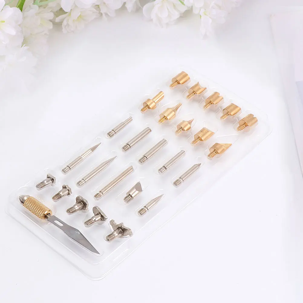 

28 Pcs Pyrography Tips Wood Burning Nibs High Temperature Resistant Lightweight Crafting Tools Replacement Accessories