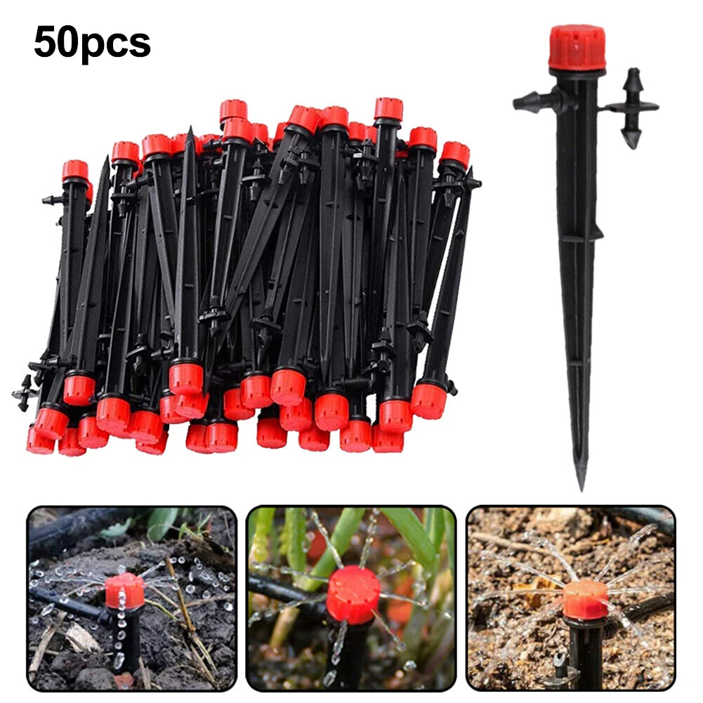 

Irrigation Drippers Adjustable Degree Sprinklers 8 Hole Micro Spray Nozzle PP Drip Emitters For Garden Greenhouse Watering