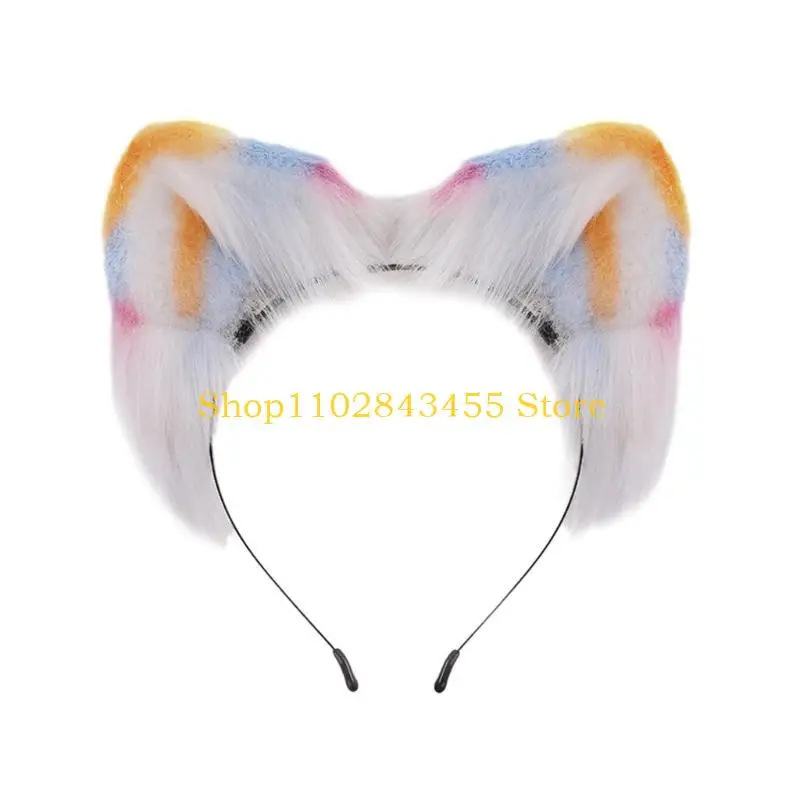 49MC Adult Teens Cute Halloween Cat Ears Shape Headband Plush Hair Hoop Makeup Live Broadcast Cosplay Party Headpieces
