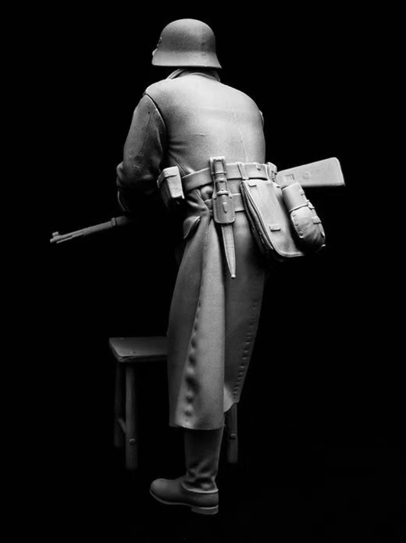 Maßstab 1:16, 120 mm Druckguss-Harzfigur, Modellbausatz, WWII, deutsche Wehrmacht (2 Köpfe), Miniaturspielzeug, unmontiert, unbemalt, DIY-Diorama