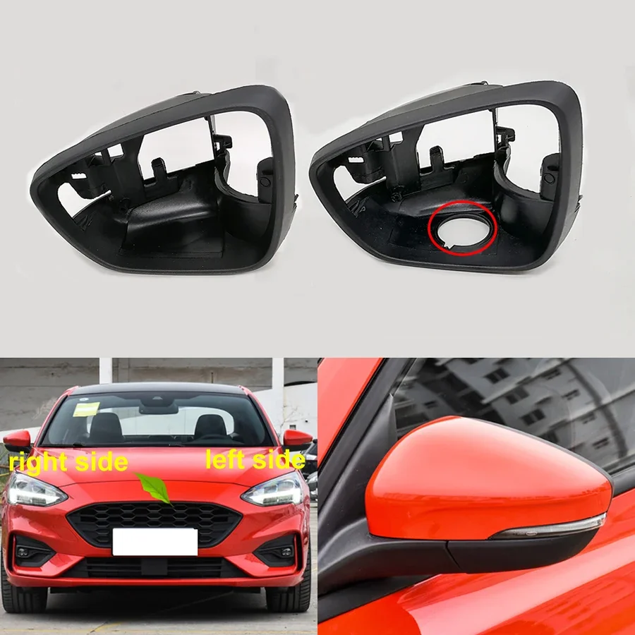 

For Ford Focus 2019 2020 2021 Car Accessories Door Wing Mirrors Holder Rearview Mirror Trim Ring Housing Frame