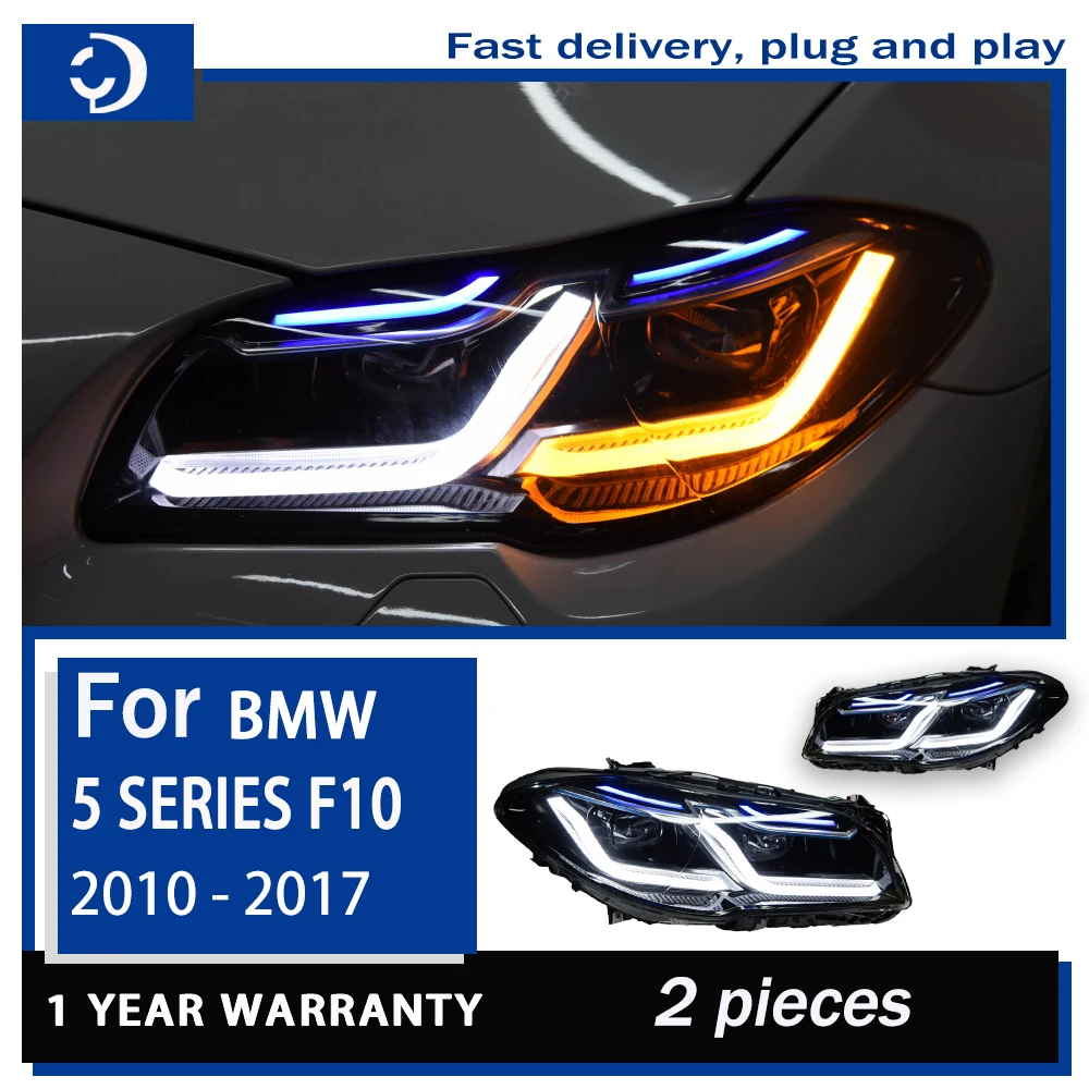 

Фары для BMW F10 LED 5 серии 2010-2017 F18 520i 525i 530 Фара автомобиля Стайлинг DRL Сигнальные линзы проектора Авто аксессуары